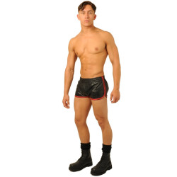 MK Toys Short en cuir Fist Noir-Rouge